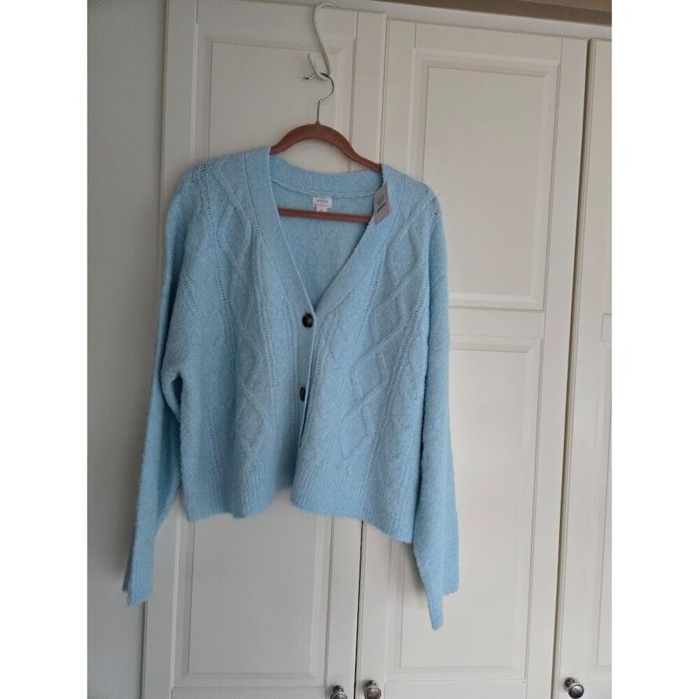Auden Women's Sweater Cardigan, Light Blue - Size 1X - NEW - Picture 3 of 6